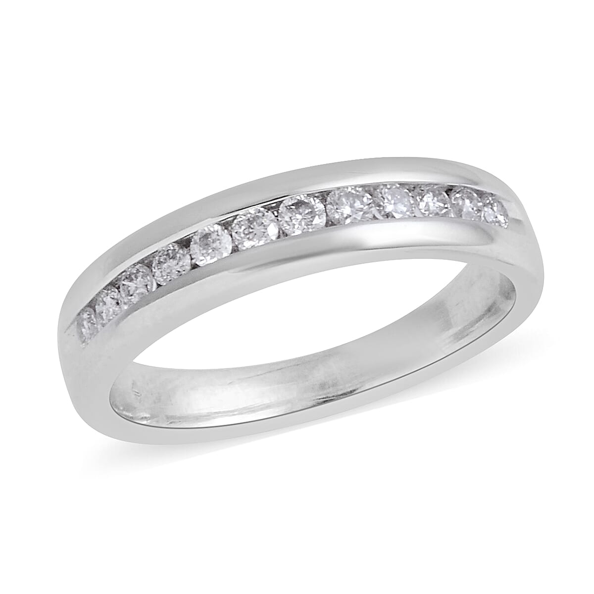 14K White Gold Diamond (Rnd) (I2-I3/H) Band Ring 0.252 Ct.