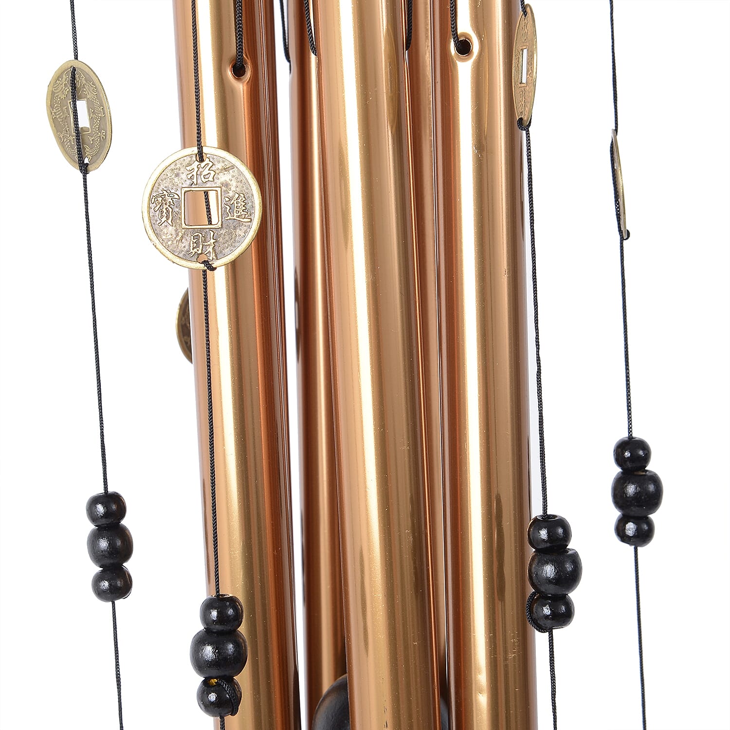 Home Decor  - Wind Chime With Gold Windmill (Size 80x13 Cm) - Brown Colour