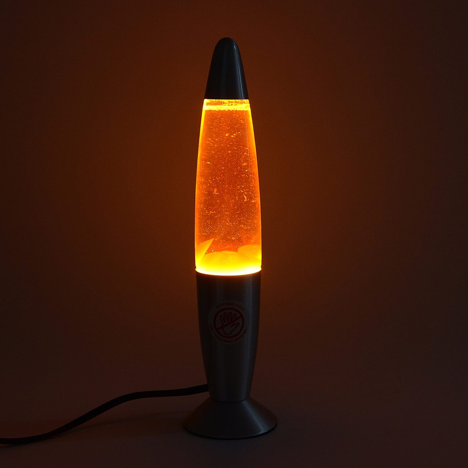 Rocket Shape Lava Motion Lamp  (Size 33.5 Cm) - Colour Yellow Wax and Orange Water