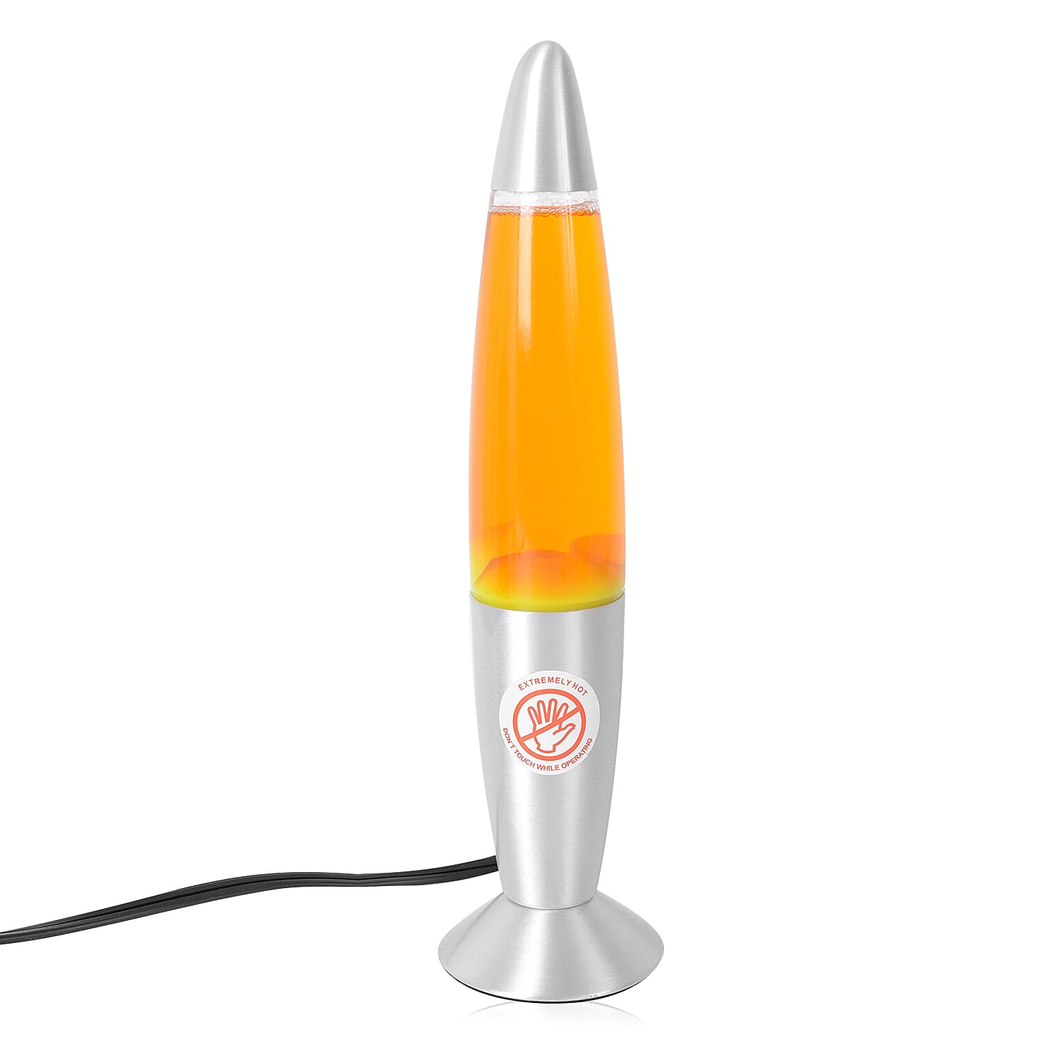 Rocket Shape Lava Motion Lamp  (Size 33.5 Cm) - Colour Yellow Wax and Orange Water