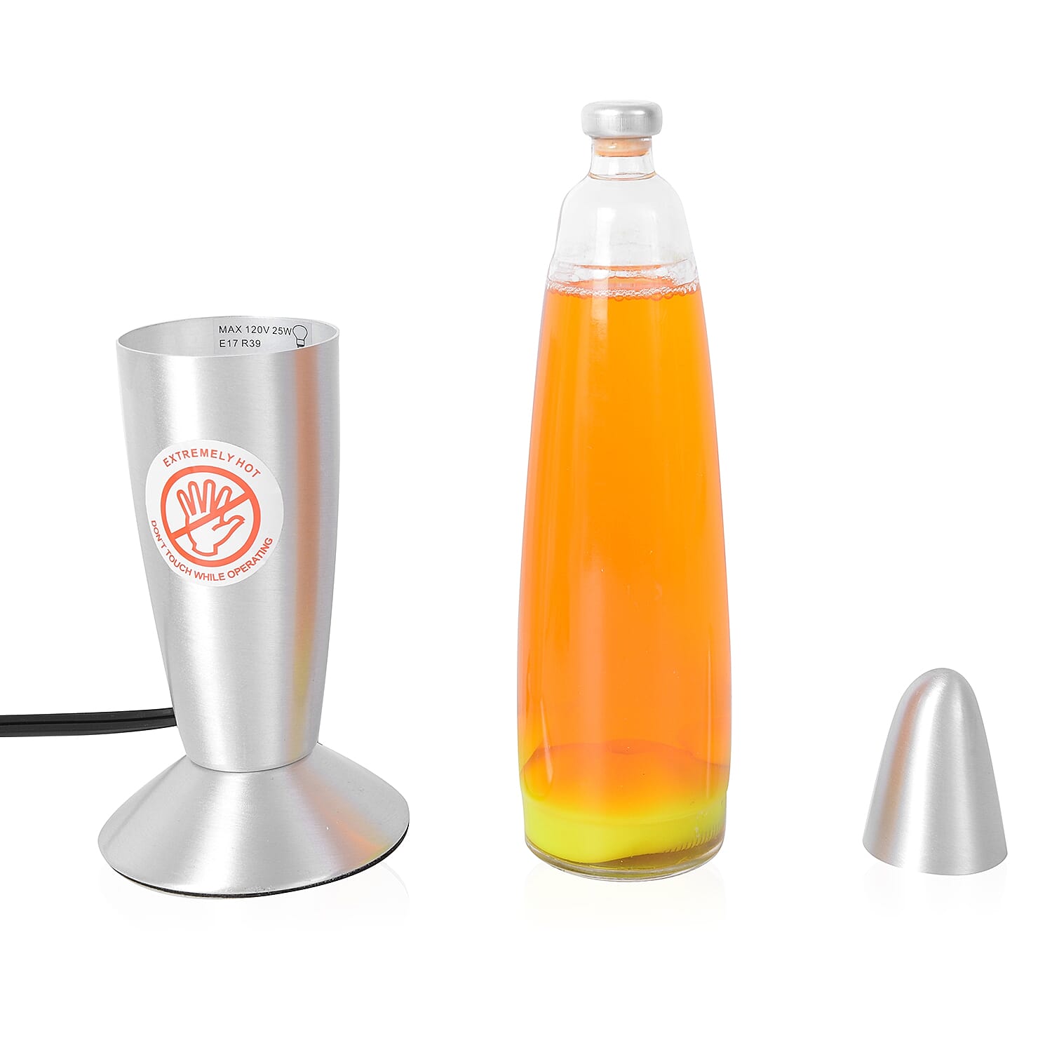 Rocket Shape Lava Motion Lamp  (Size 33.5 Cm) - Colour Yellow Wax and Orange Water
