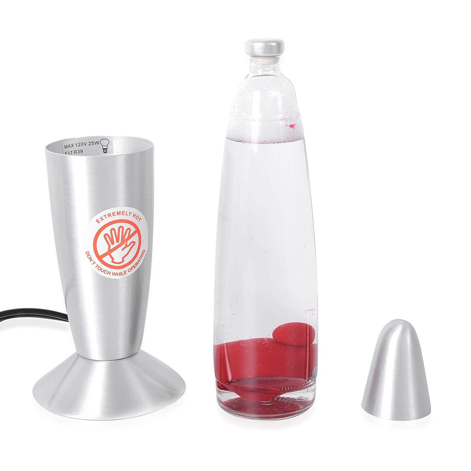 Rocket Shape Lava Motion Lamp  (Size 33.5 Cm) - Colour Red Wax and Clear Water