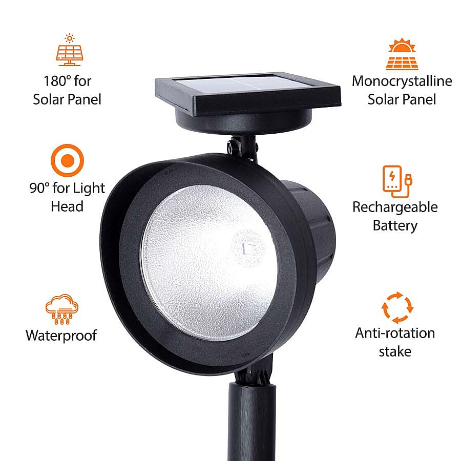 Set of 2 -  Solar Powered Waterproof Garden Light Powerful LED - WIDE COVERAGE (Size 42.5x13.4Cm)