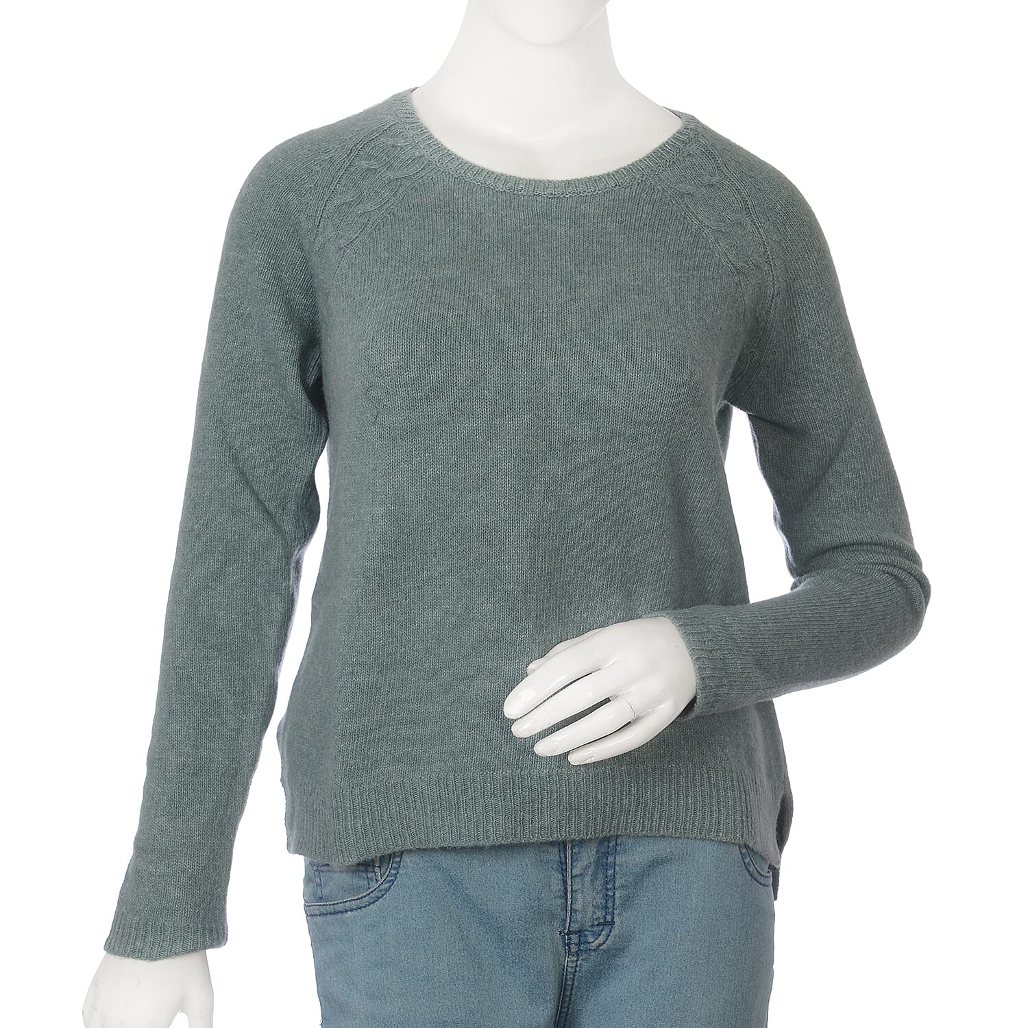 80% Wool Mallard Green Colour Top (Size S, 52.3x63.5cm)