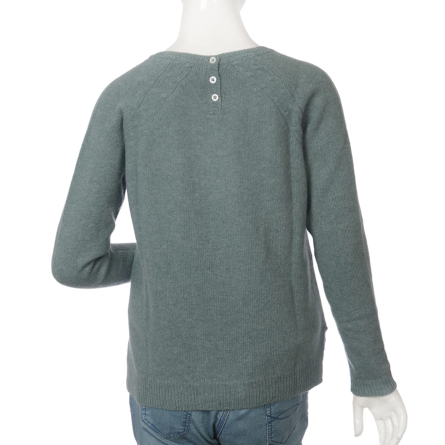 80% Wool Mallard Green Colour Top (Size S, 52.3x63.5cm)