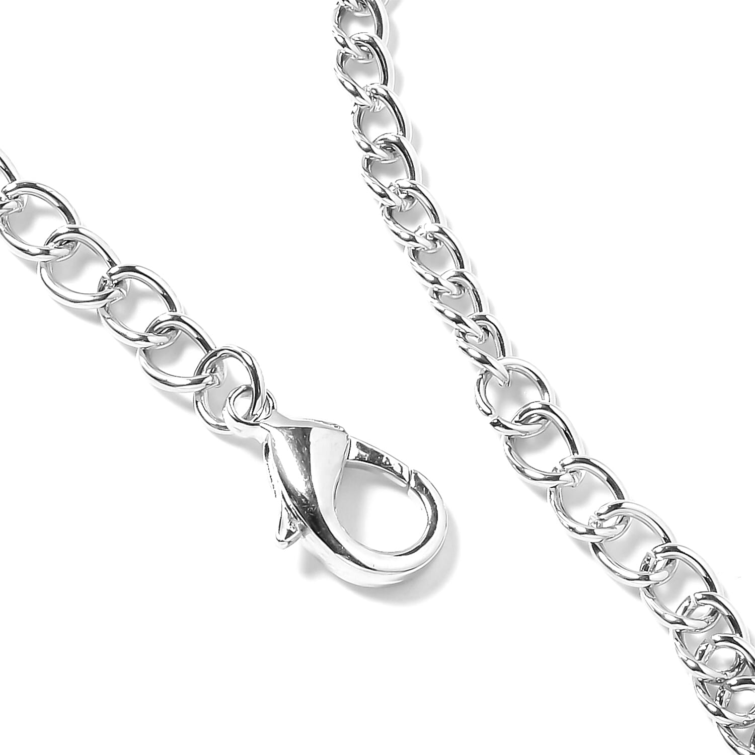 2 Piece Set - Simulated Blue Sapphire, White and Blue Austrian Crystal Necklace (Size 18 with 3 Extender) and Earrings (with Push Back) in Silver Plated