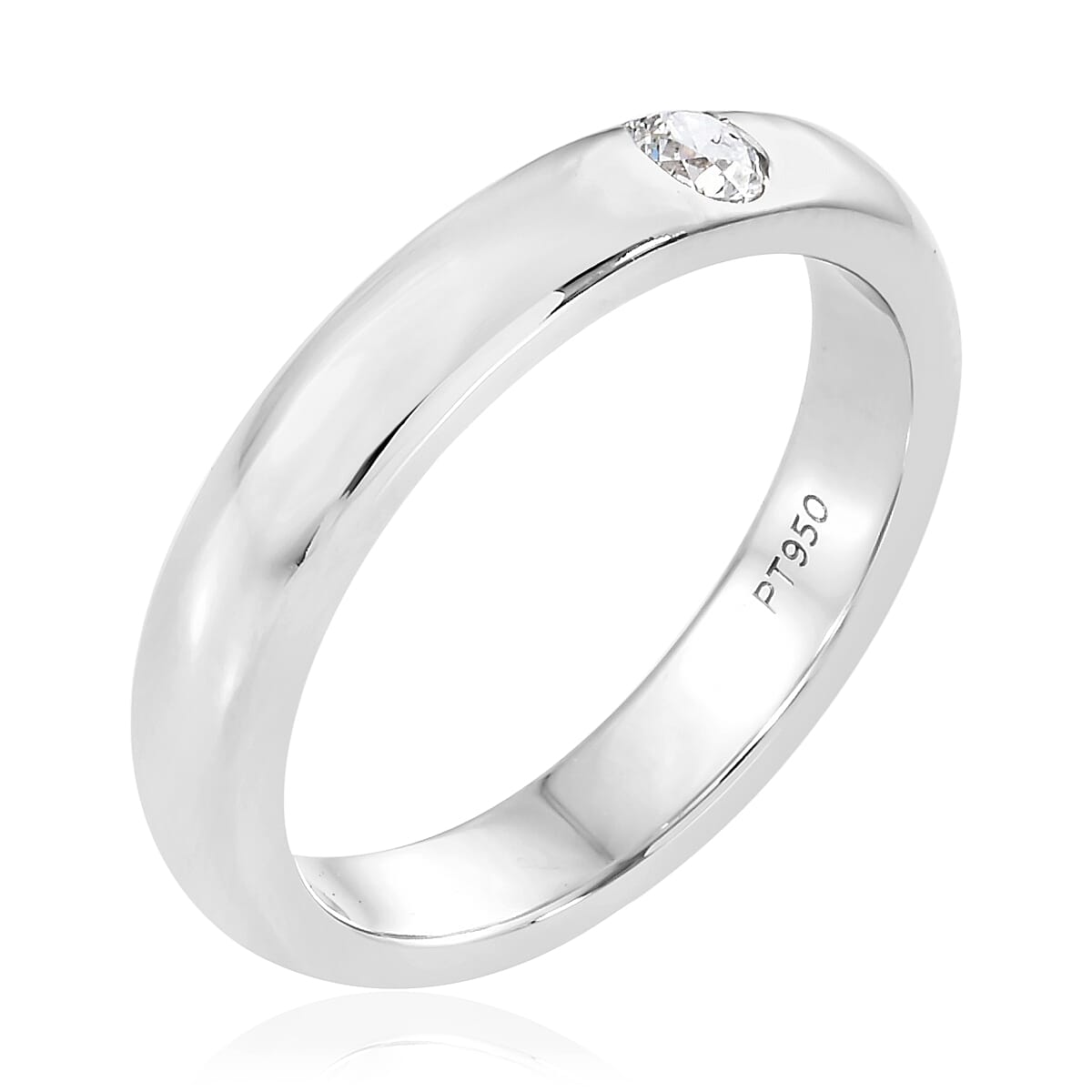 Signature Collection-RHAPSODY 950 Platinum IGI Certified (VVS/E-F) Diamond (Rnd) Solitaire Ring, Platinum wt 6.25 Gms.