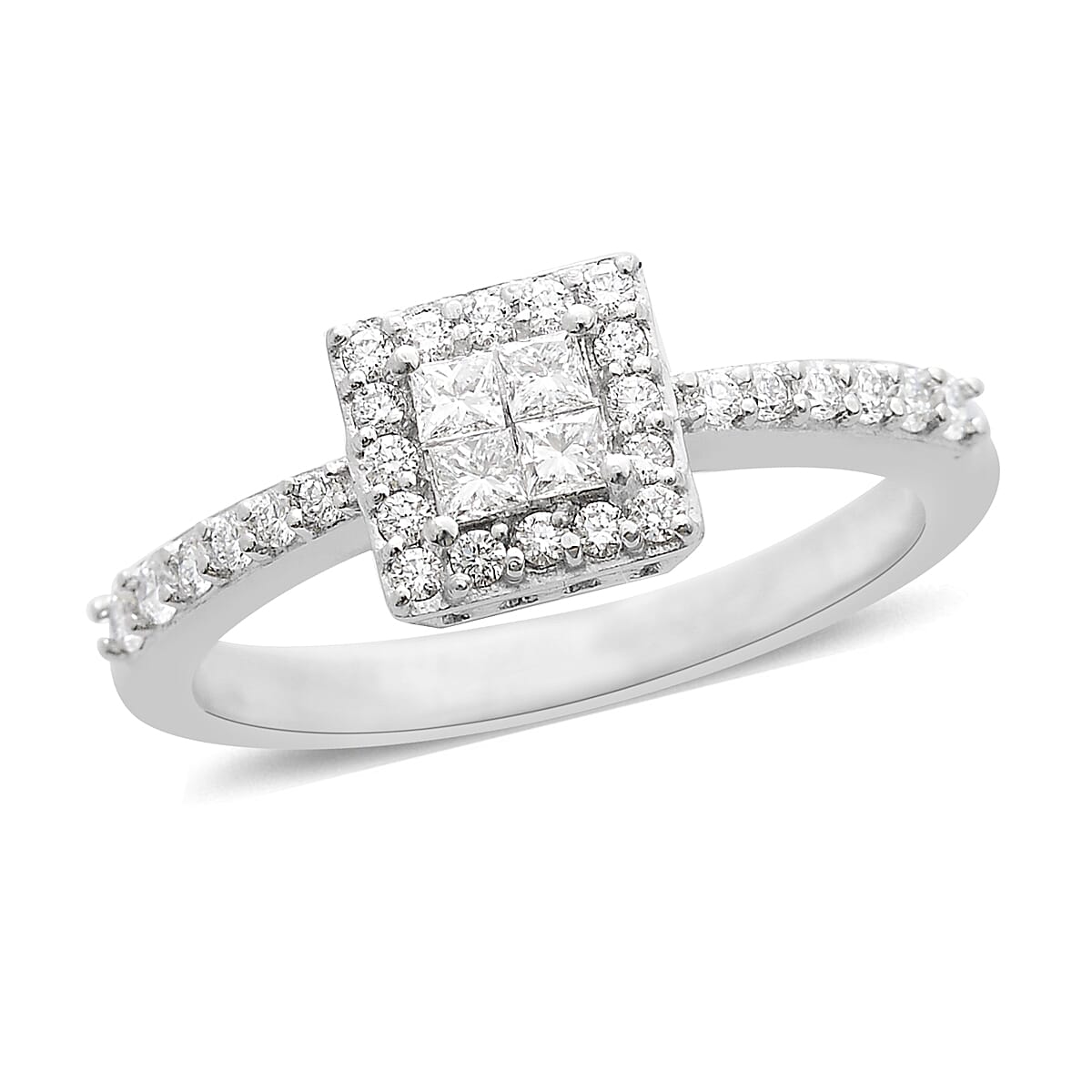 RHAPSODY 950 Platinum IGI Certified Diamond (Rnd) (VS -E-F) Ring 0.50 Ct.