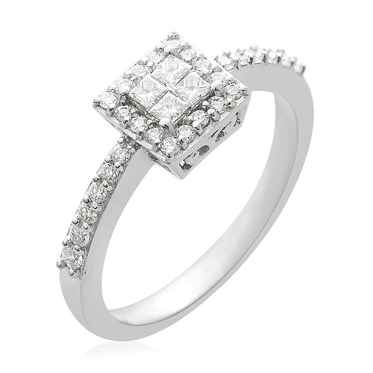 RHAPSODY 950 Platinum IGI Certified Diamond (Rnd) (VS -E-F) Ring 0.50 Ct.