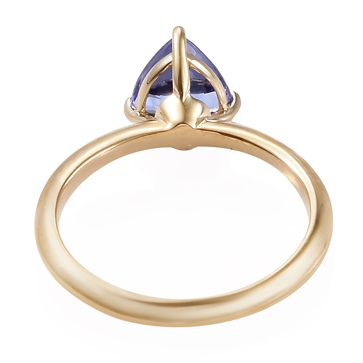 Close Out Deal- 14K Yellow Gold AA Tanzanite (Trl 6.5 mm) Solitaire Ring 1.000 Ct.