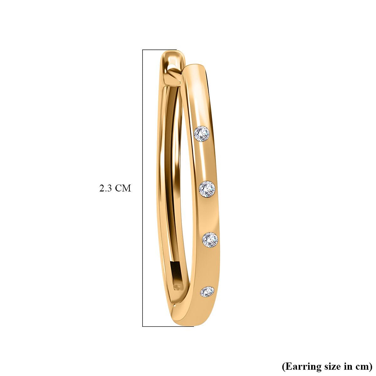 Diamond (Rnd) Hoop Earrings in 18K Vermeil Yellow Gold Plated Sterling Silver Diamond (Rnd) Hoop Earrings in 18K Vermeil Yellow Gold Plated Sterling Silver