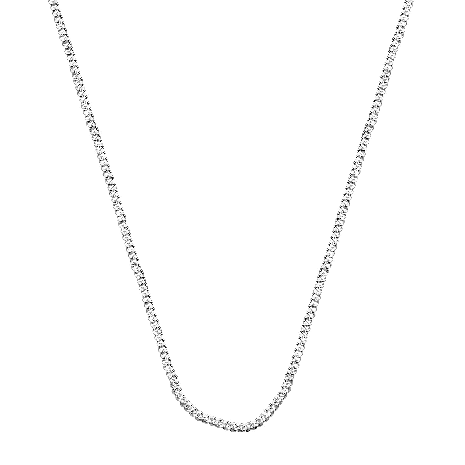 Sterling Silver Heart Slider Adjustable Curb Slider Chain (Size 22) with Spring Ring Clasp