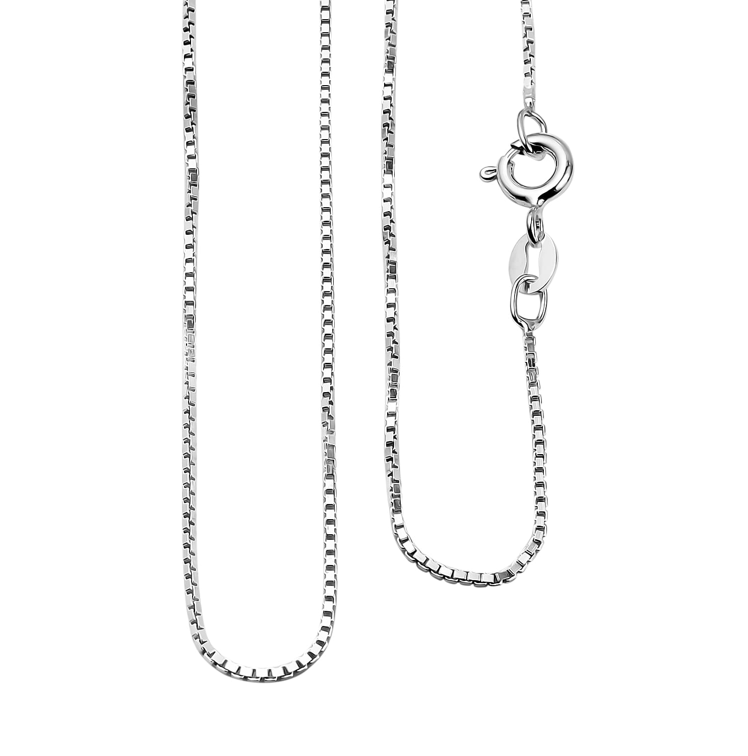 Hatton Garden Closeout Deal - Sterling Silver Box Chain (Size 15) with Spring Ring Clasp