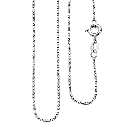 Sterling Silver Box Chain (Size - 15) with Spring Ring Clasp.