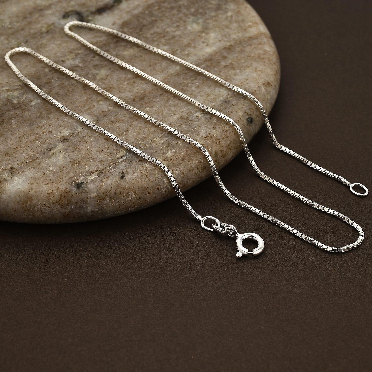 Hatton Garden Closeout Deal - Sterling Silver Box Chain (Size 15) with Spring Ring Clasp