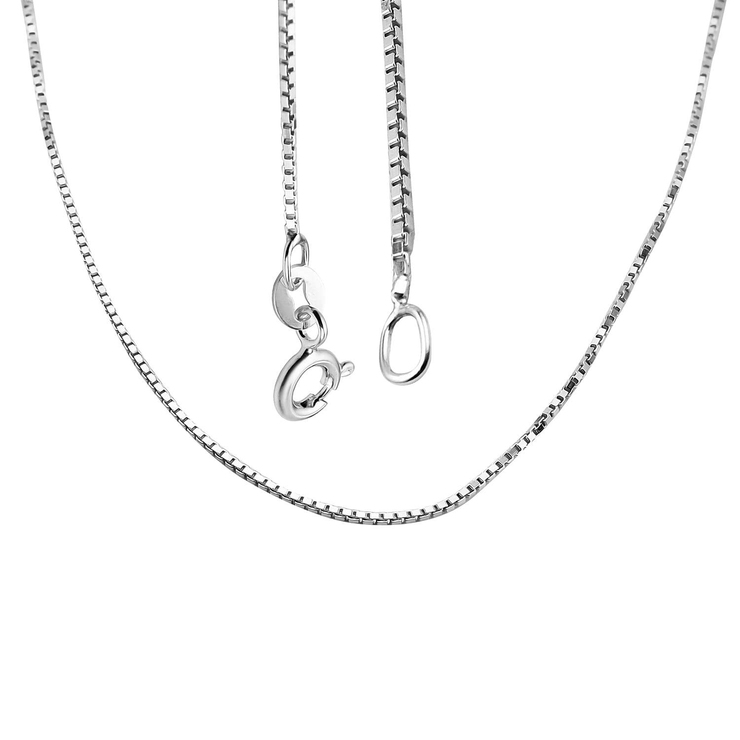 Hatton Garden Closeout Deal - Sterling Silver Box Chain (Size 15) with Spring Ring Clasp
