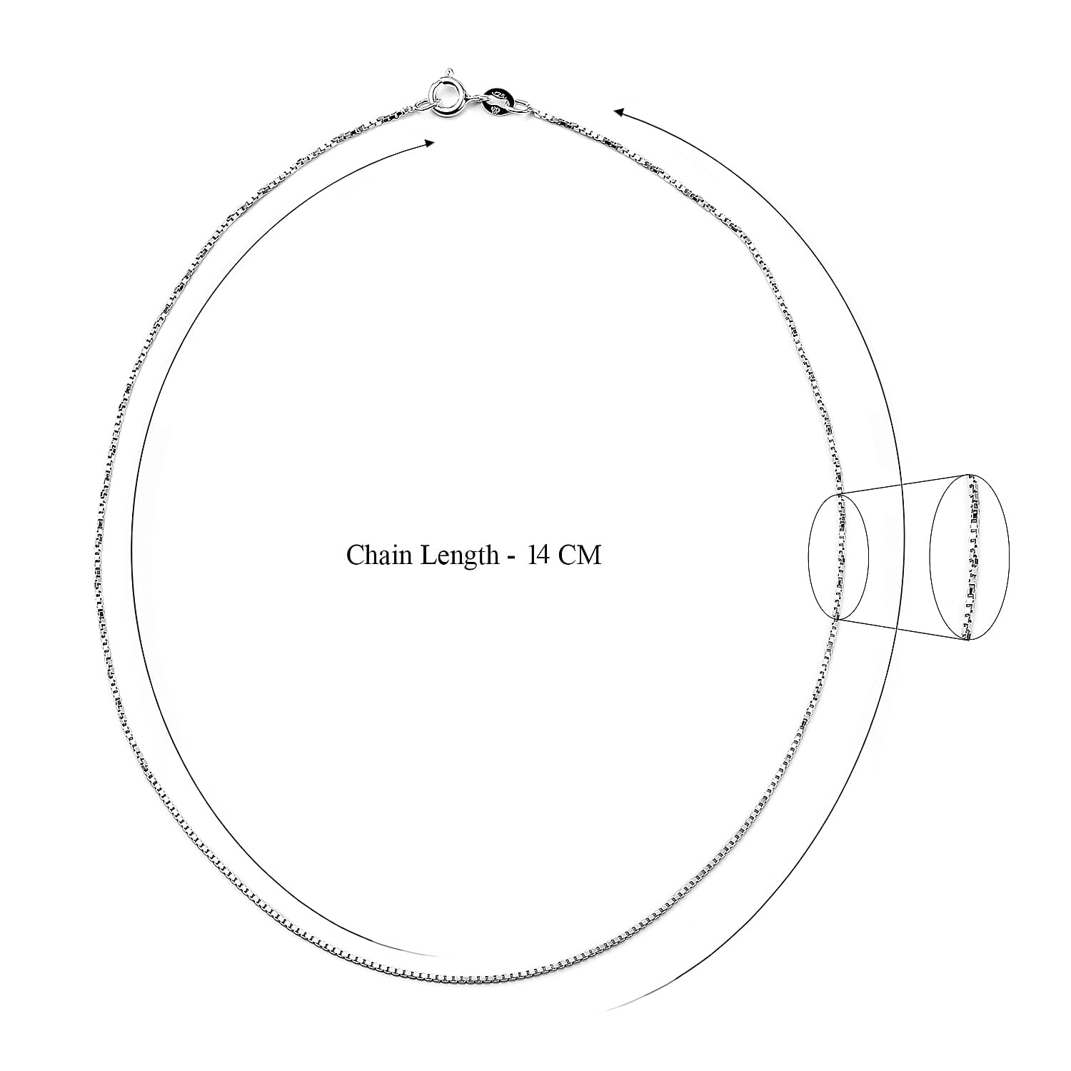 Hatton Garden Closeout Deal - Sterling Silver Box Chain (Size 15) with Spring Ring Clasp