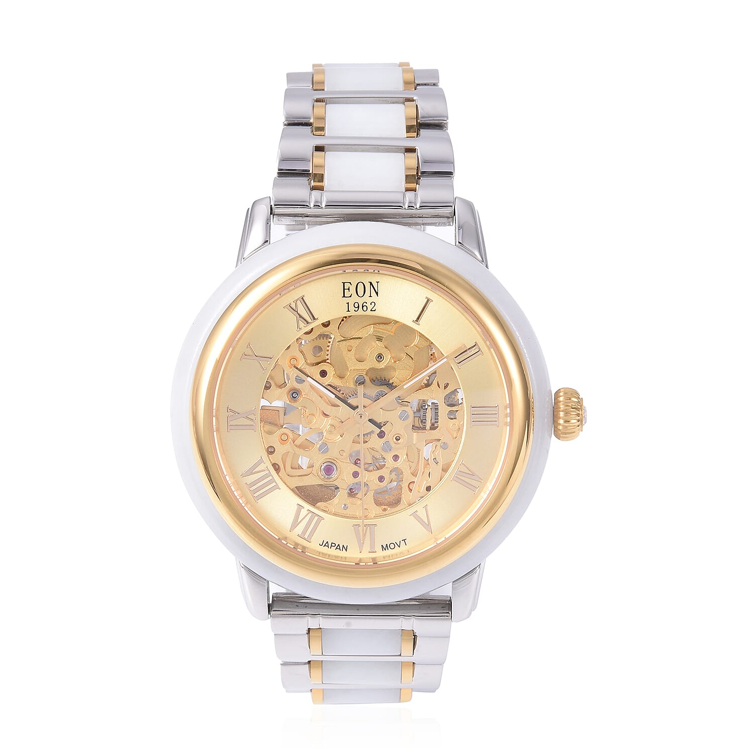 Limited Available - EON 1962 Hand Carved White Jade Japanese Skeleton Movement Water Resistant Watch