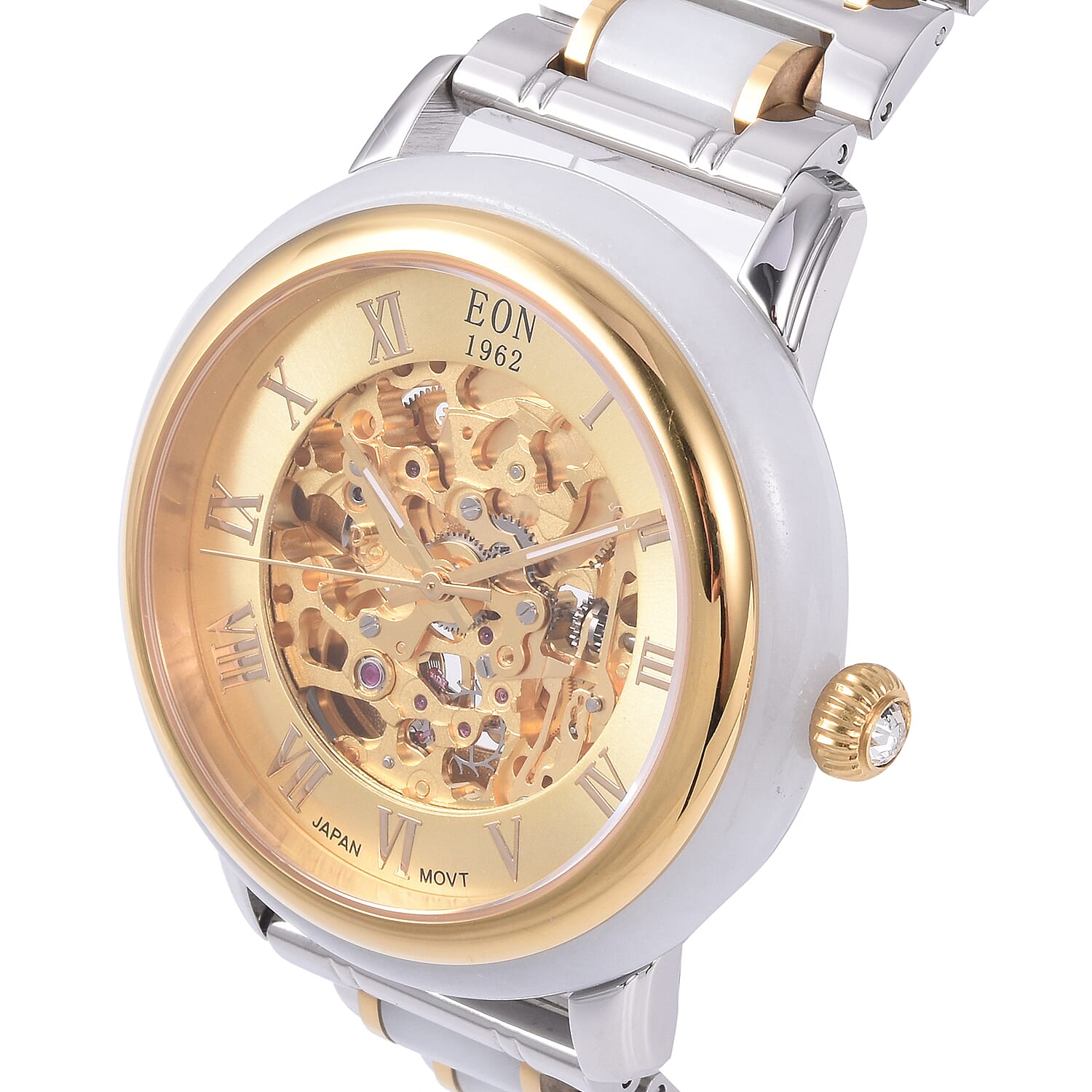Limited Available - EON 1962 Hand Carved White Jade Japanese Skeleton Movement Water Resistant Watch