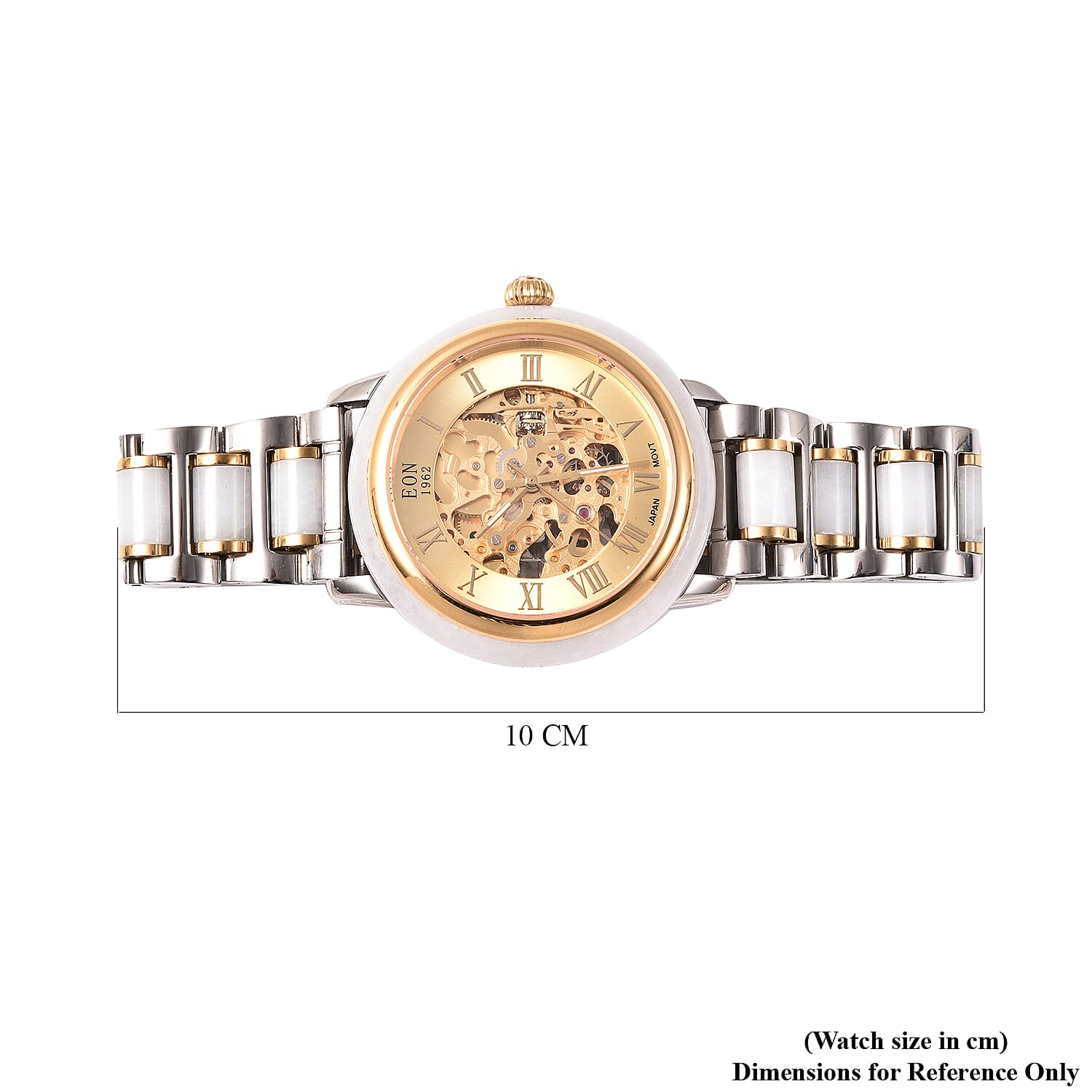 Limited Available - EON 1962 Hand Carved White Jade Japanese Skeleton Movement Water Resistant Watch