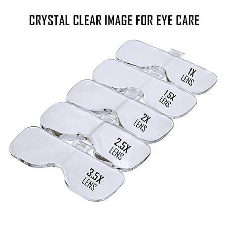 Rolson Magnifying Glasses with 2 LED Lights (3 AAA Batteries Included) - White and Black