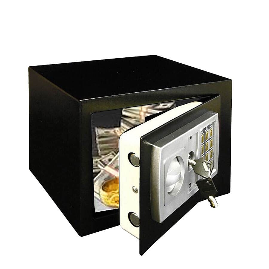 ROLSON Electronic Safe Box With Key And Digital Combination. Floor And Wall Bolting (30cm x 20cm x 20cm)