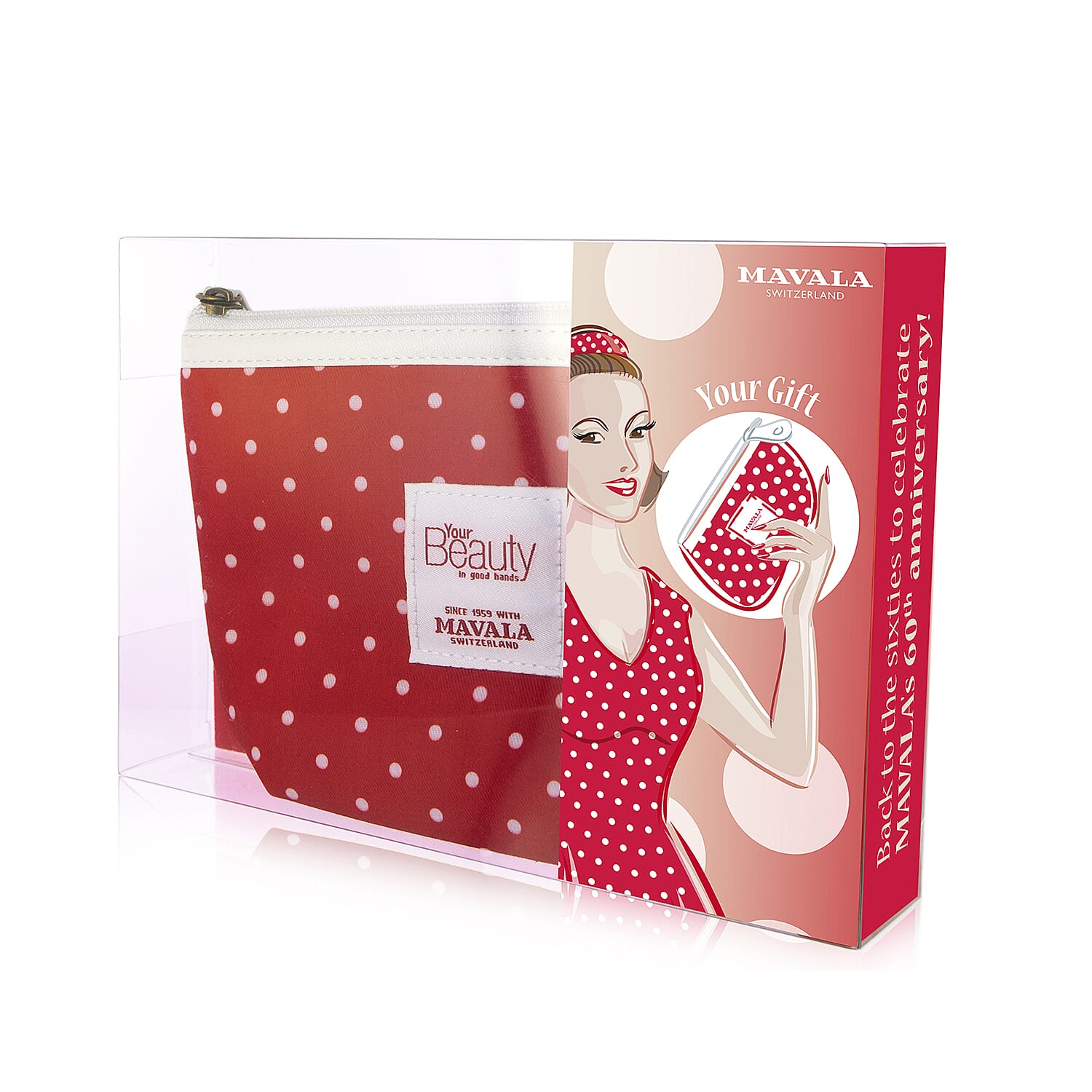 Mavala: Polka-Dot Nail Set (Incl. 002 Base Coat - 5ml, Colourfix - 5ml, Fast Dryer - 5ml, Hand Cream - 30ml, Nail Polish Remover - 100ml & Limited Edition Purse) (With Free Glam Style Bauble)