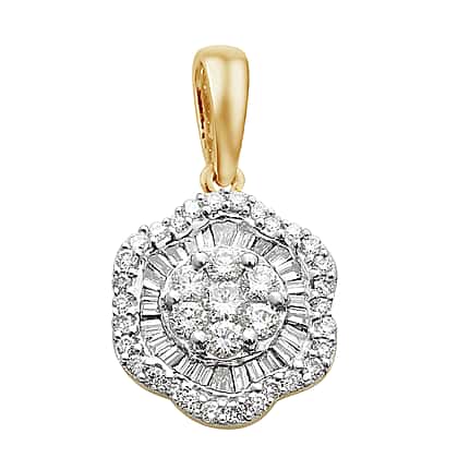 ILIANA Ct Diamond Cluster Pendant in 18K Yellow Gold IGI