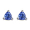 Tanzanite Trillion Solitaire Stud Earrings in Sterling Silver with Push Back