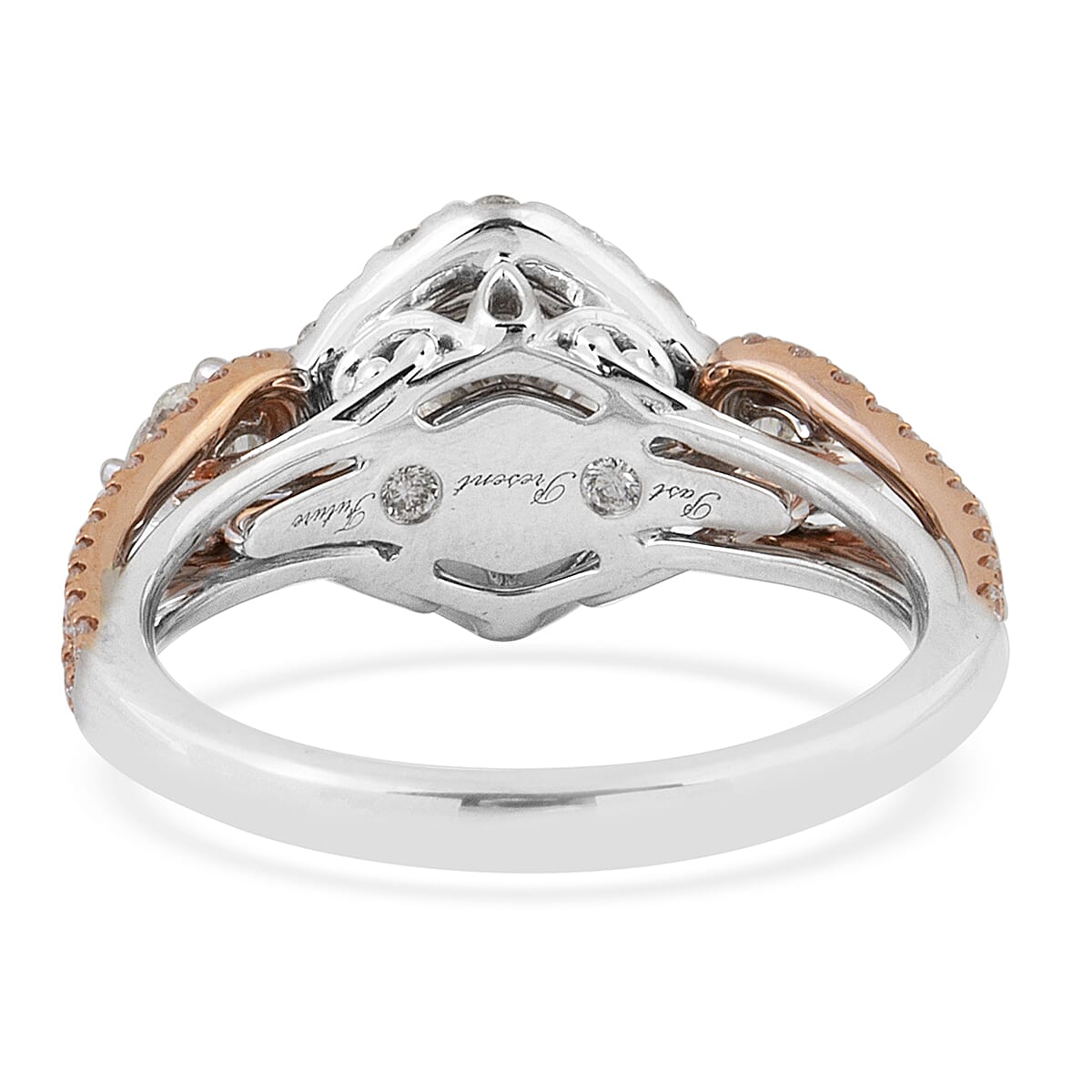 New York Close Out-14K Rose and White Gold Diamond (Rnd 0.25 Cts) ( I1 to I2/G-H) Ring 1.248 Ct.Gold Wt 5.00 Gms