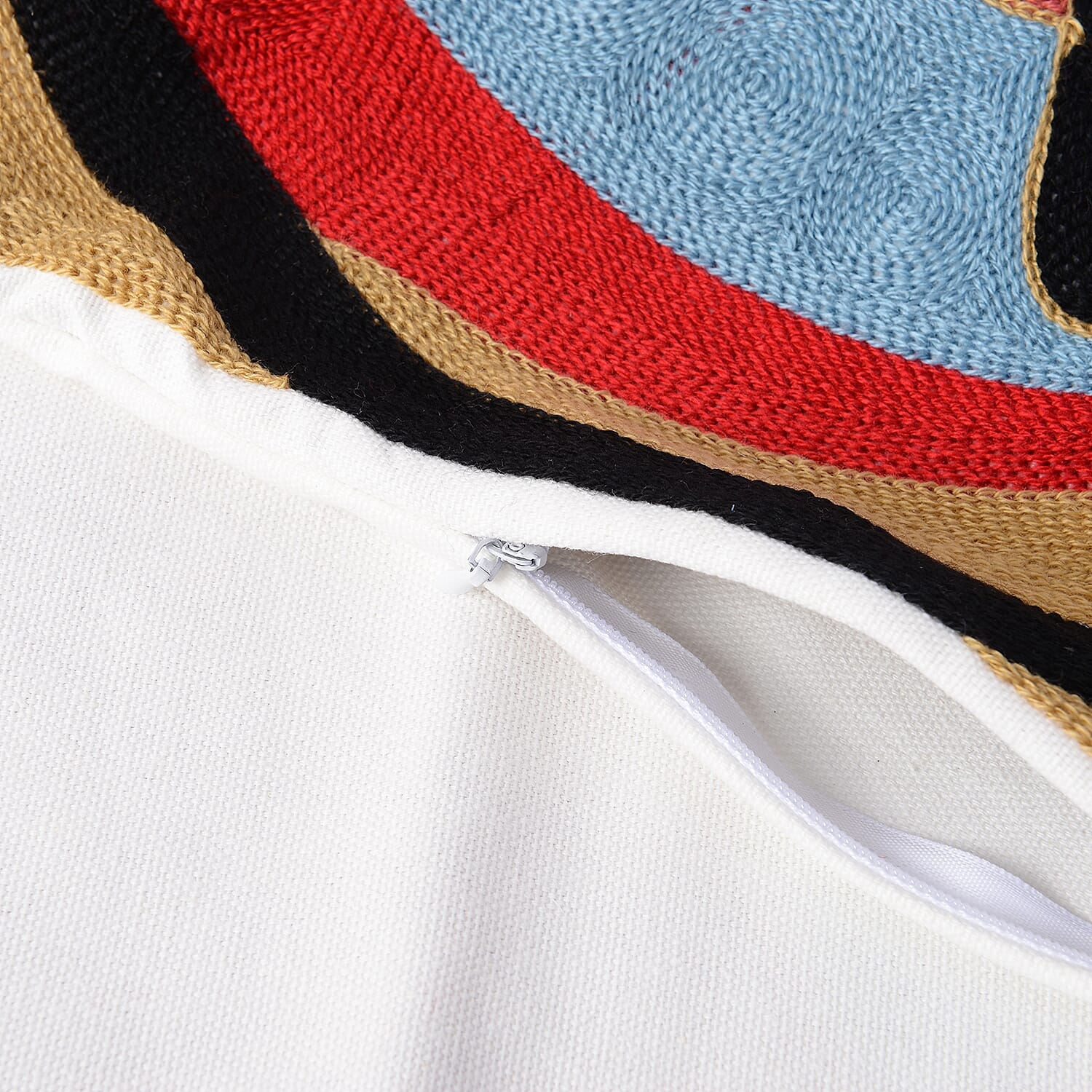 Limited Edition - 100% Cooton Pablo Picasso Full Embroidery Cushion Cover (Size 43x43 cm) - Brick &  Multi