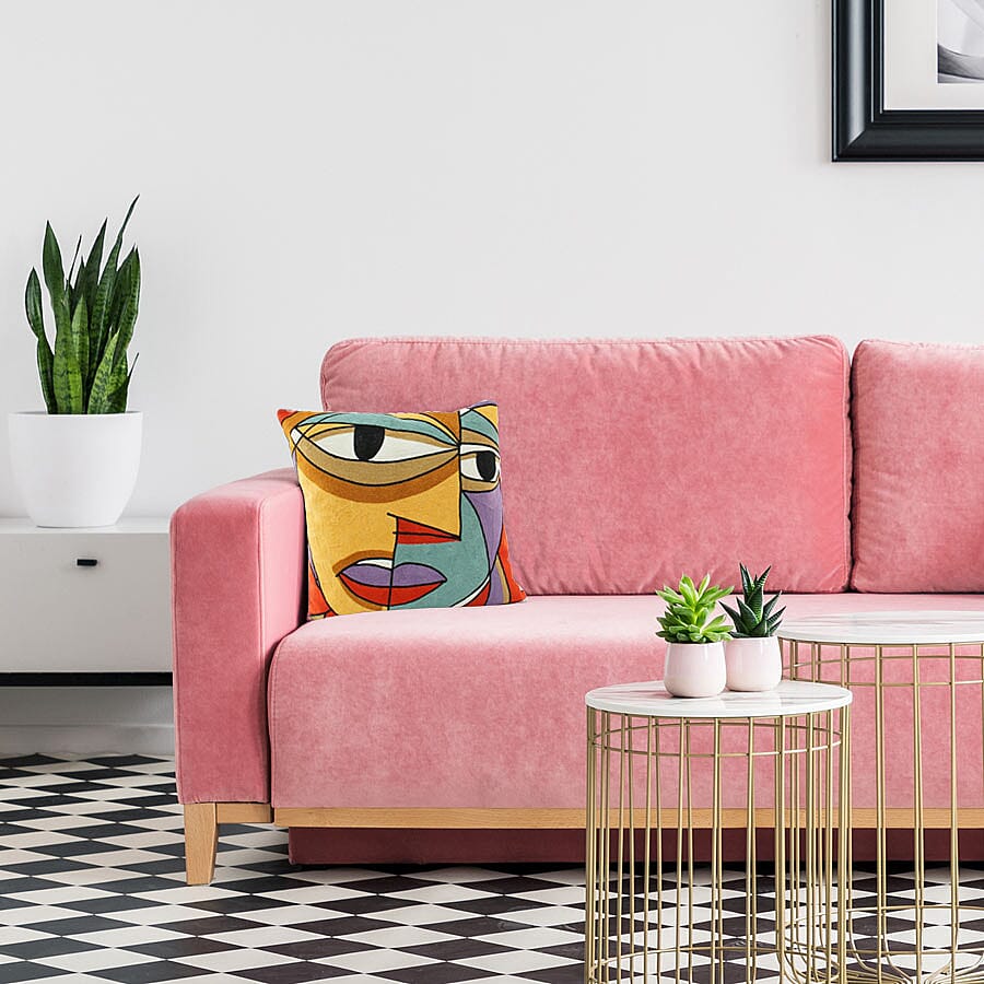 Limited Edition - 100% Cotton Pablo Picasso Full Embroidery Cushion Cover (44x44 cm) - Multi