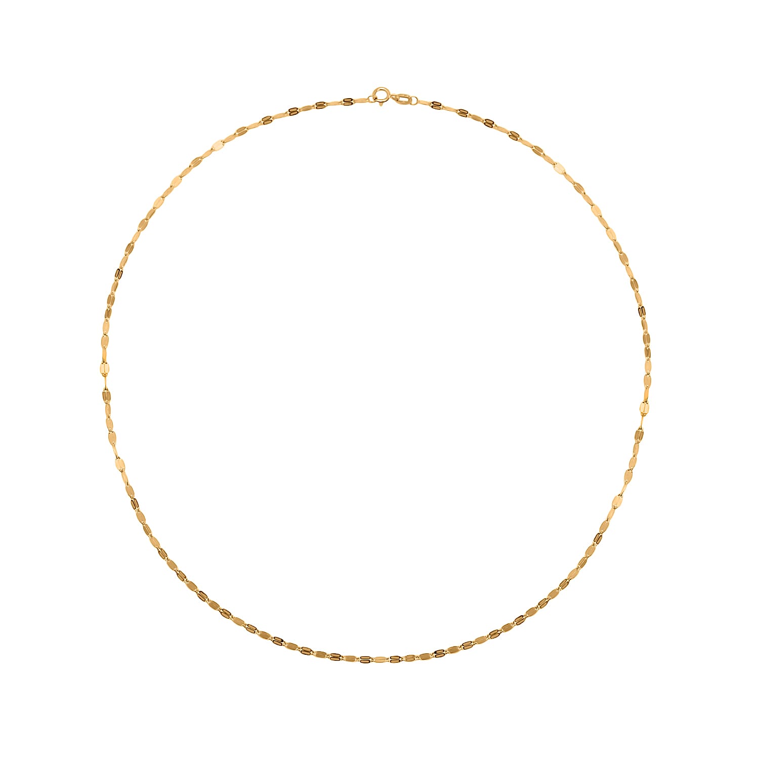 Hatton Garden Closeout Deal - 9K Yellow Gold Sparkle Forzantina Necklace (Size 18) with Spring Ring Clasp