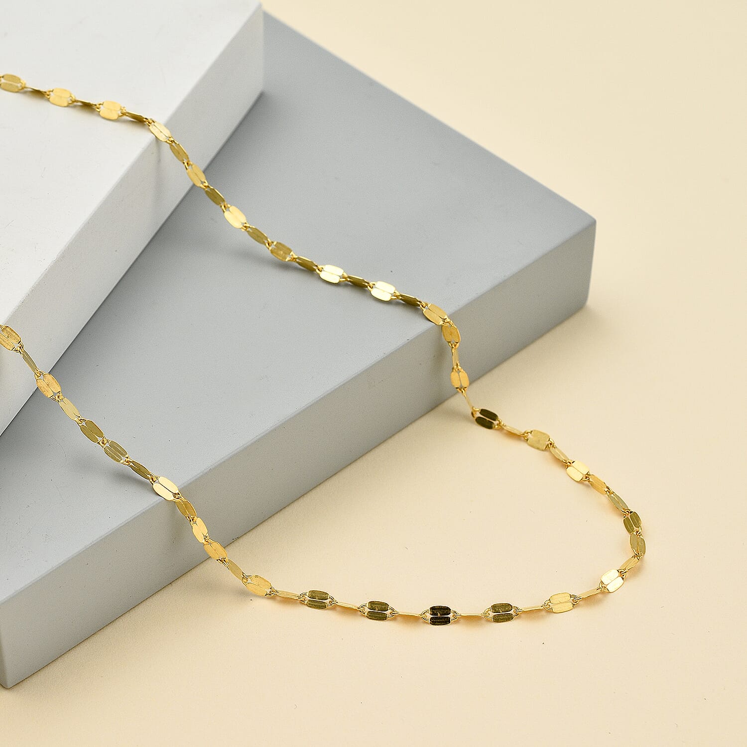 Hatton Garden Closeout Deal - 9K Yellow Gold Sparkle Forzantina Necklace (Size 18) with Spring Ring Clasp