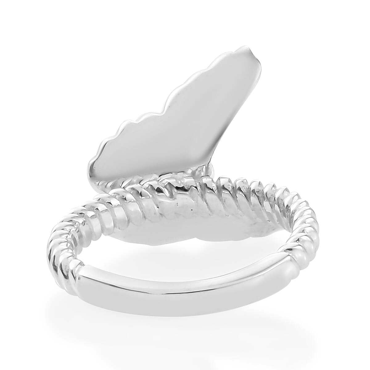 Platinum and Yellow Gold Overlay Sterling Silver Butterfly Ring