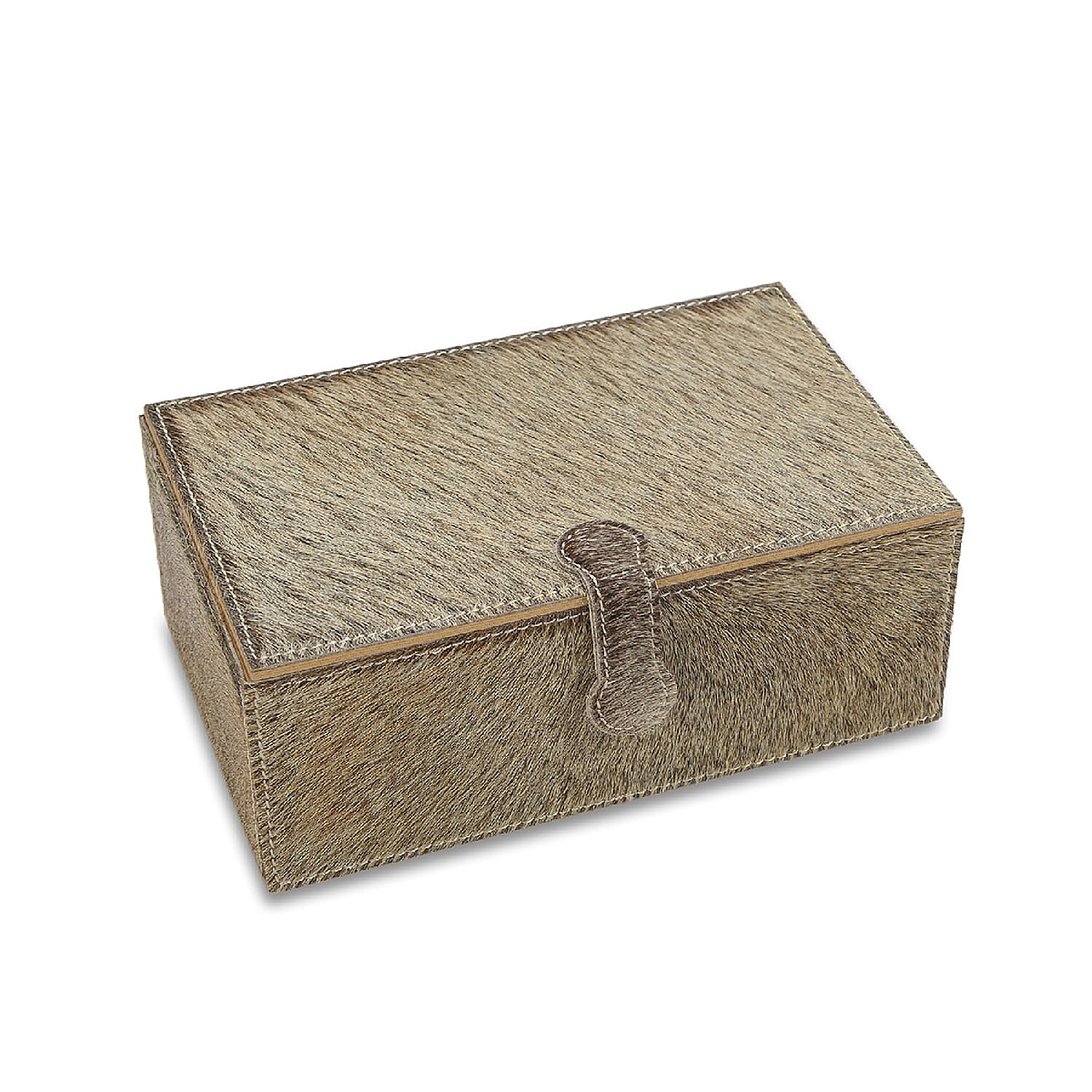 2-Tier Light Grey   Leather Jewellery Box with Magnetic Flap Closure and Velvet Lining (Size 24x14x9 Cm)