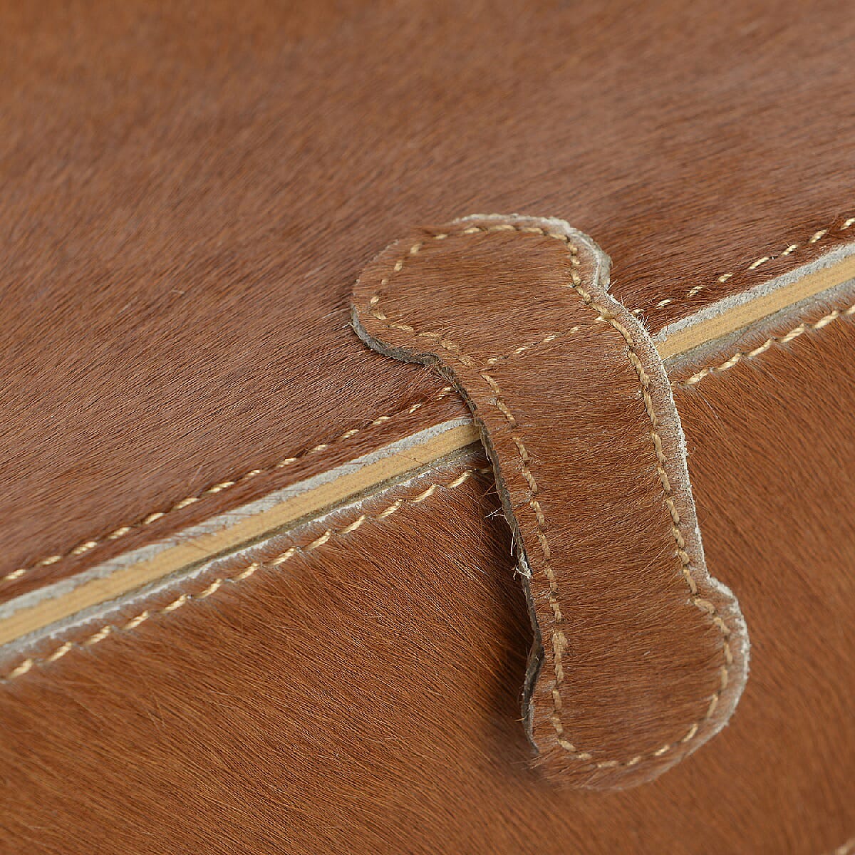 2-Tier Camel Brown  Natural Leather Jewellery Box with Magnetic Flap Closure and Velvet Lining (Size 24x14x9 Cm)