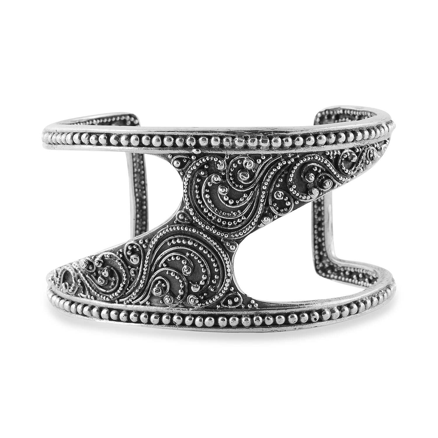 Artisan Crafted - Sterling Silver Bangle (Size 7.5), Silver wt 53.00 Gms