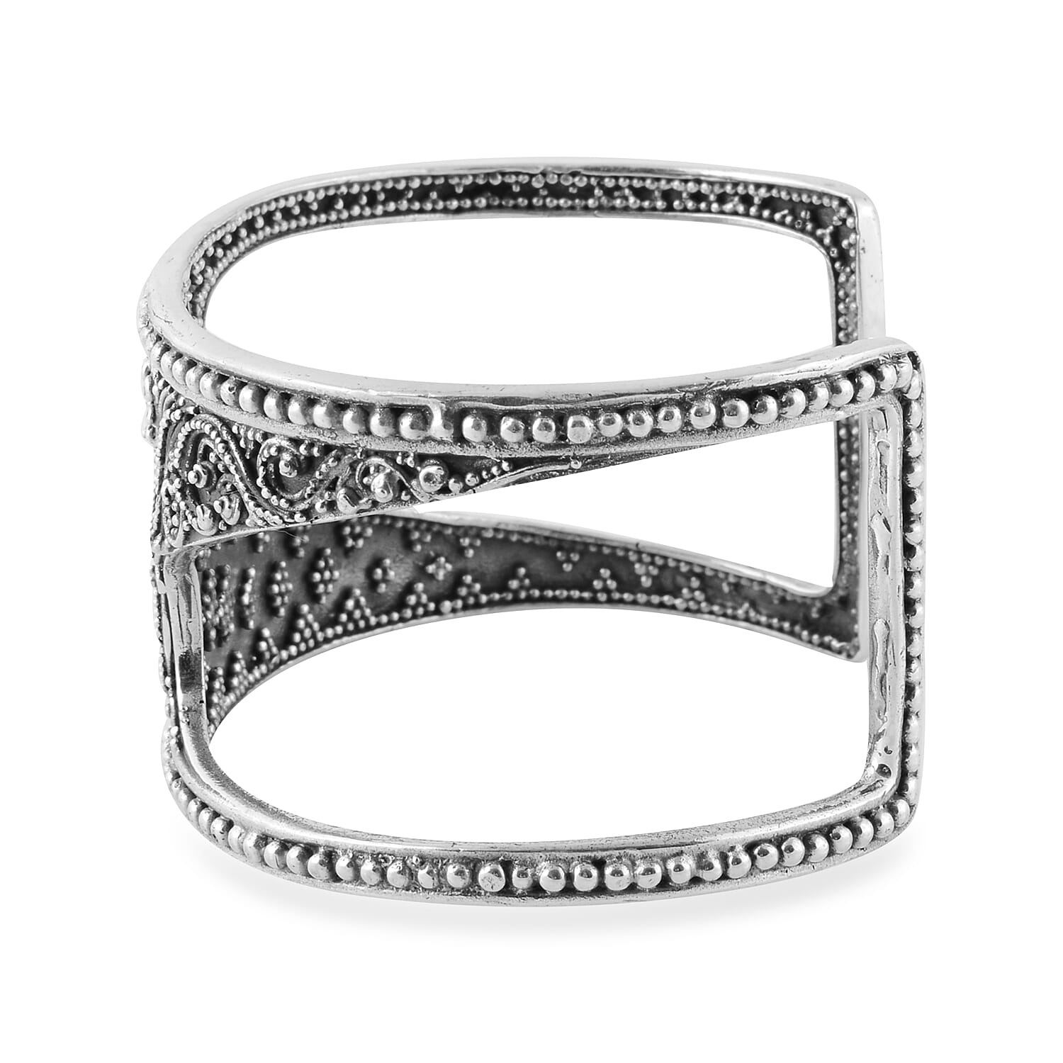 Artisan Crafted - Sterling Silver Bangle (Size 7.5), Silver wt 53.00 Gms