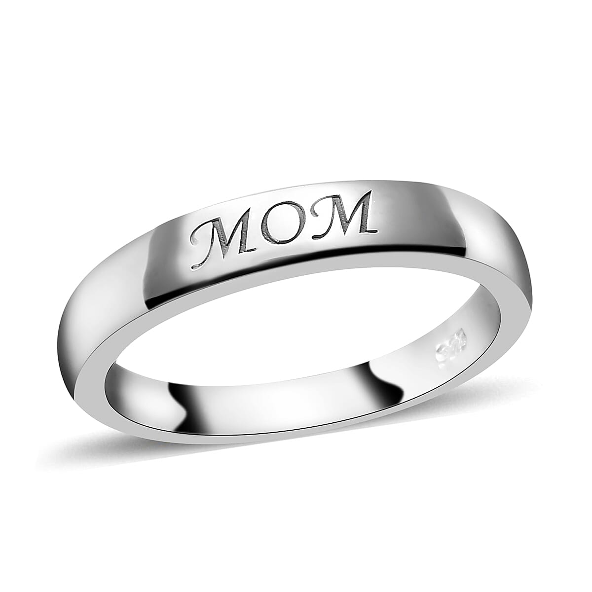 Set of 2 - Platinum Overlay Sterling Silver Ring, Silver wt 6.45 Gms