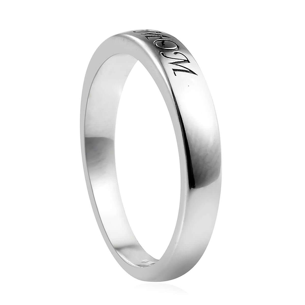 Set of 2 - Platinum Overlay Sterling Silver Ring, Silver wt 6.45 Gms