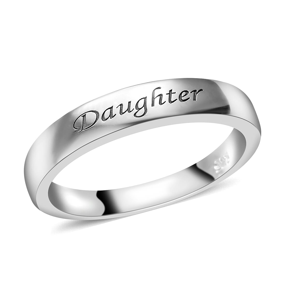 Set of 2 - Platinum Overlay Sterling Silver Ring, Silver wt 6.45 Gms