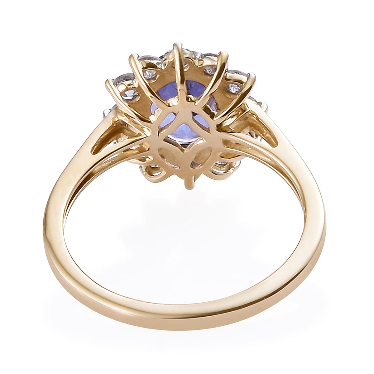 New York Close Out- 14K Yellow Gold AA Tanzanite (Ovl 8x6mm, 1.25 Ct) and Diamond Ring 1.750 Ct. (Diamond Carat Wt 0.50 Carats)
