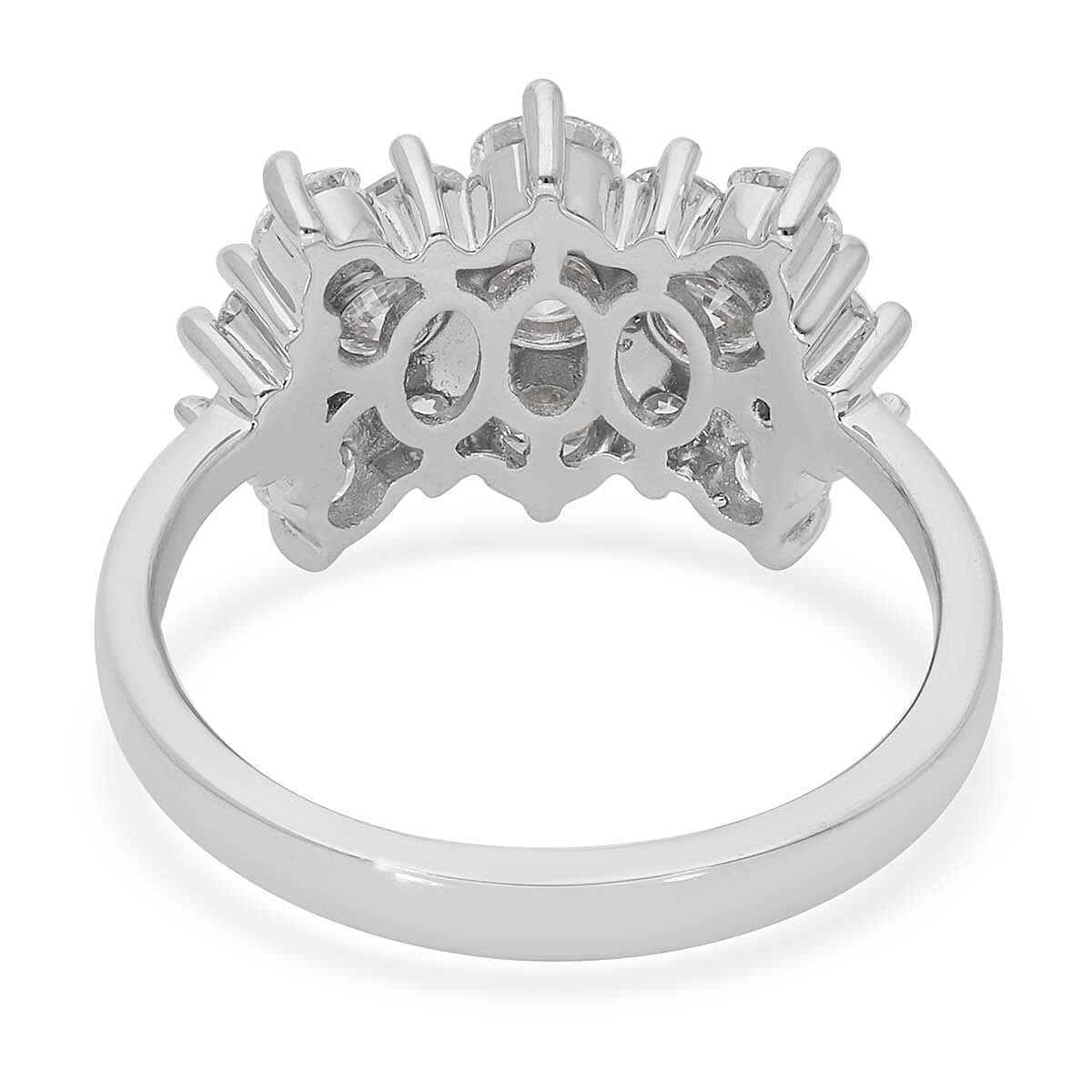 RHAPSODY 950 Platinum IGI Certified Diamond (Rnd) (VS/E-F) Boat Cluster Ring 2.00 Ct, Platinum Wt 6.17 Gms.