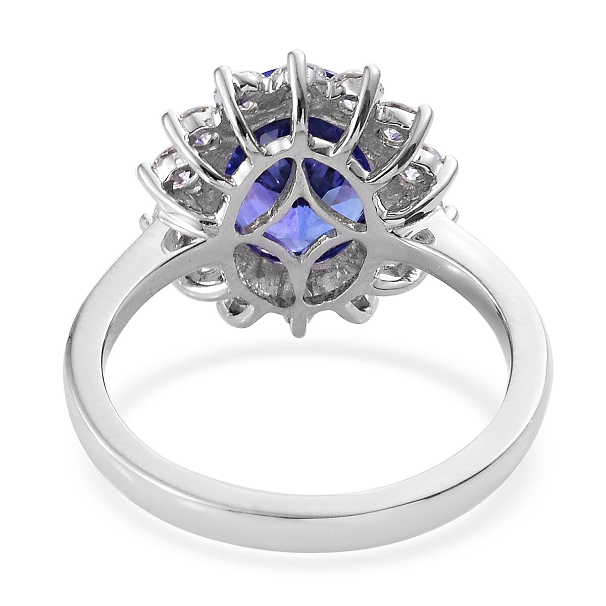 RHAPSODY 950 Platinum AAAA Tanzanite (Ovl 3.25 Ct), Diamond (VS/E-F) Ring 4.000 Ct.