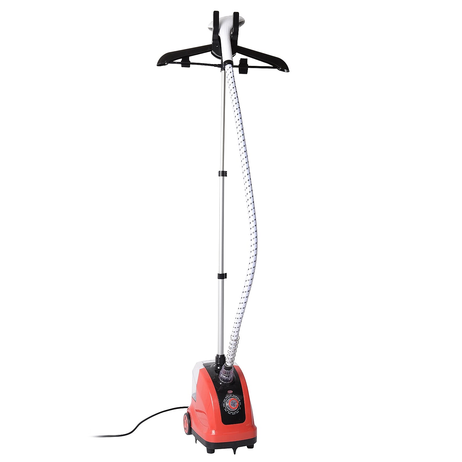 1800W Power Garment Steamer with 110 Cm Telescopic Pole and 130 Cm Steam Tube - Red and Black