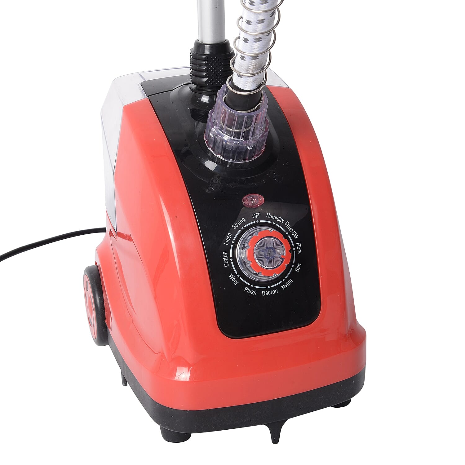 1800W Power Garment Steamer with 110 Cm Telescopic Pole and 130 Cm Steam Tube - Red and Black