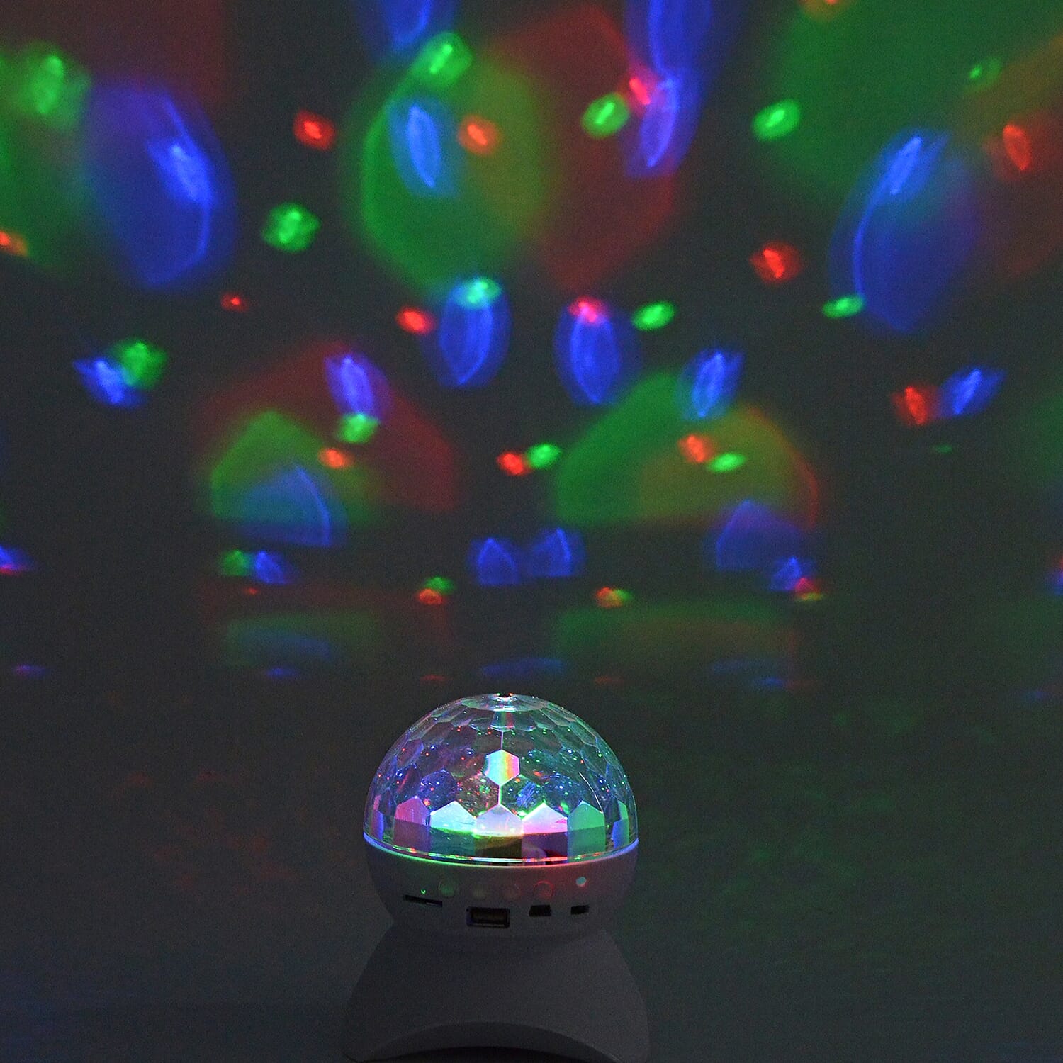 Portable Wireless Bluetooth Disco Ball Lamp Speaker with USB AUX Cord - White Colour