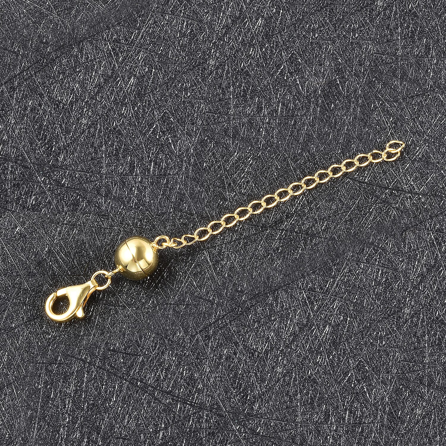 Magnetic Lock with 2inch Extender with Lobster Clasp in Gold Plated Silver