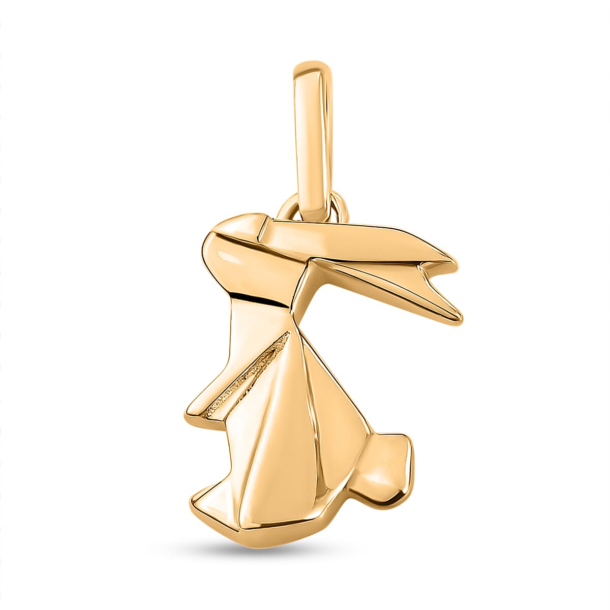 Origami Bunny Pendant in 14K Gold Overlay Sterling Silver